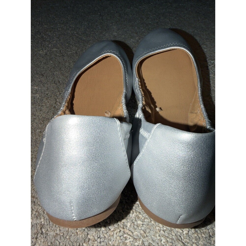 Y2K Scrunch Ballet Shoes Metallic Memory Foam Flats Women's Ruched Trim Sz 9W - Picture 5 of 7